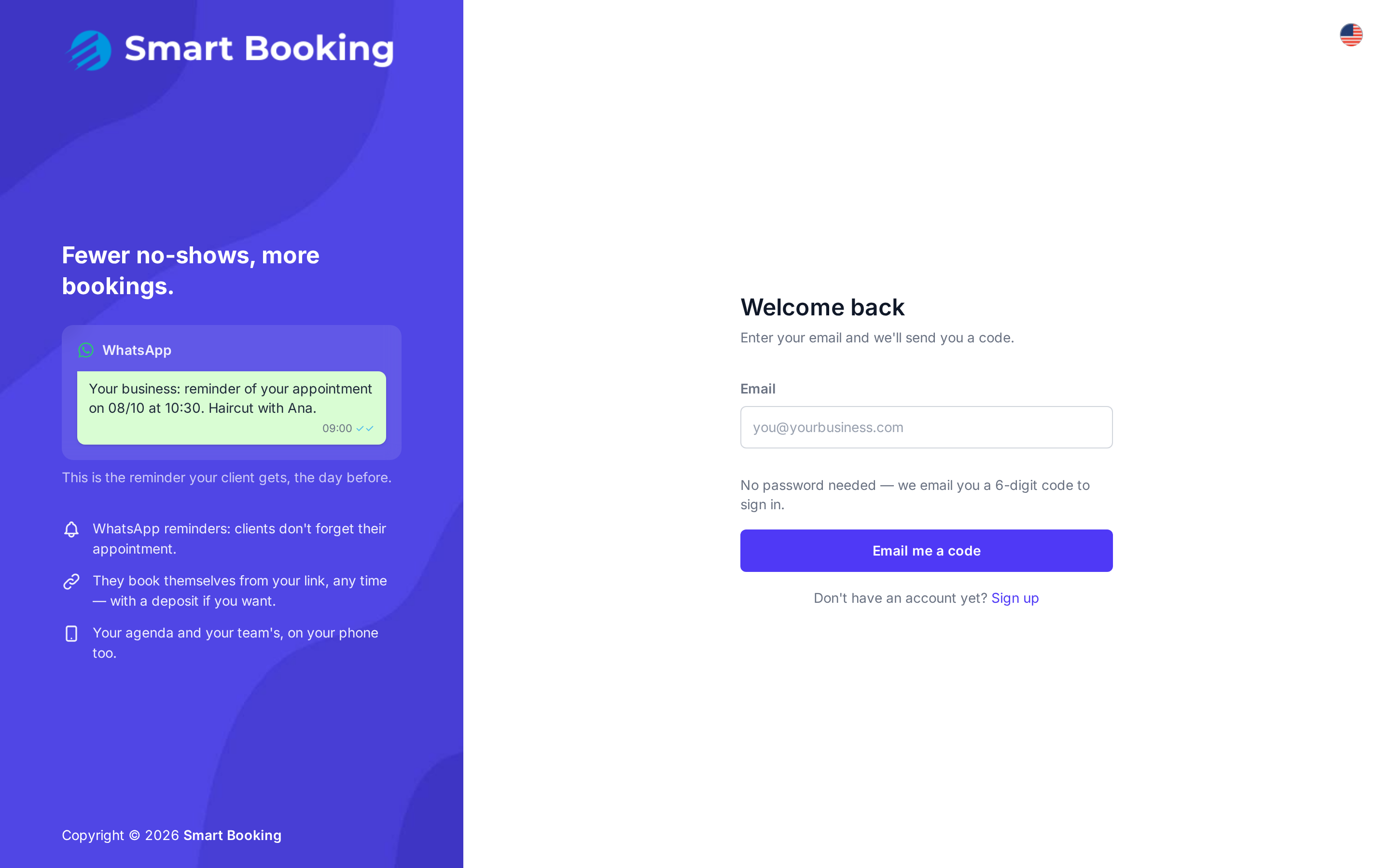 Sign-in screen