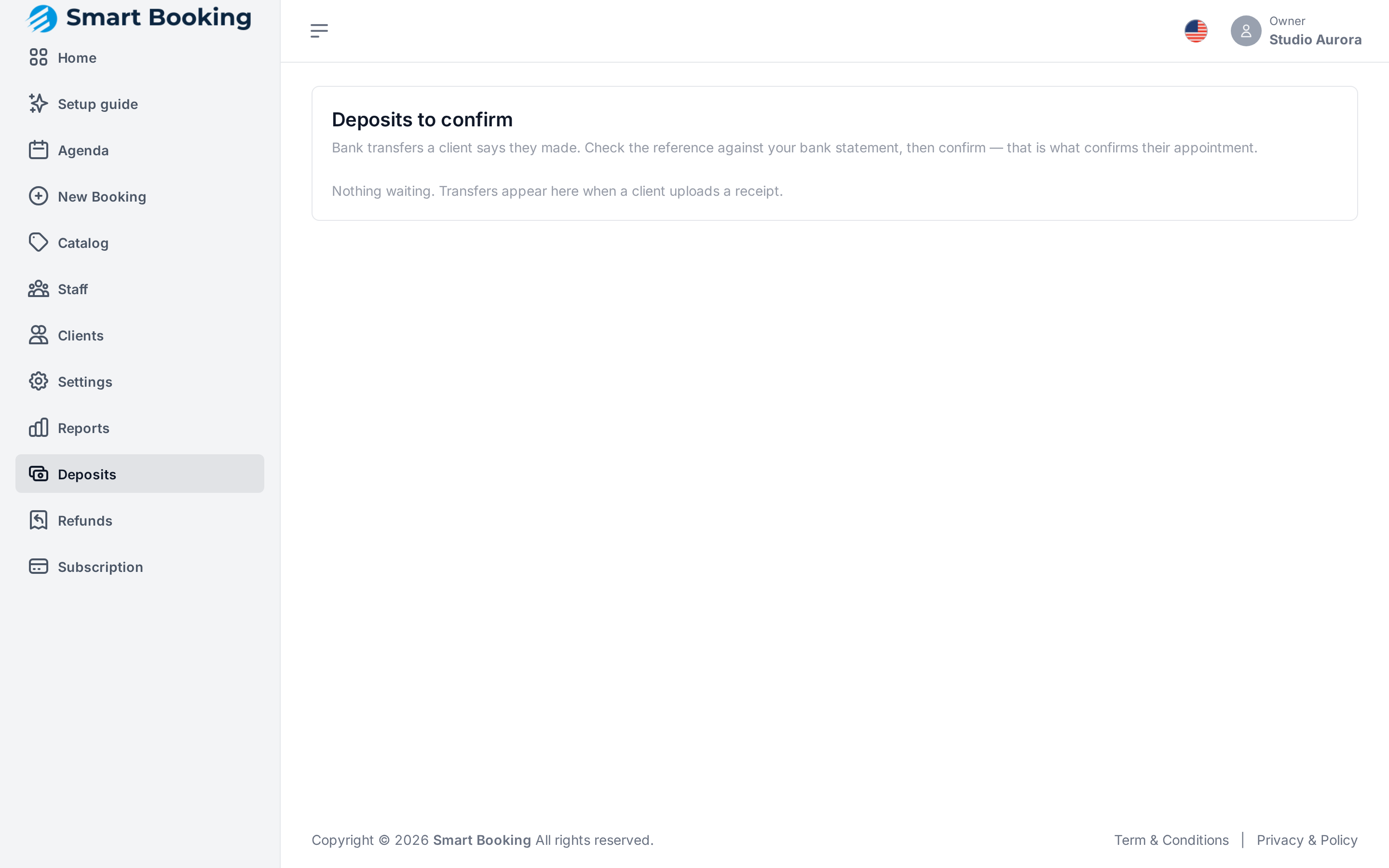 Deposits to confirm