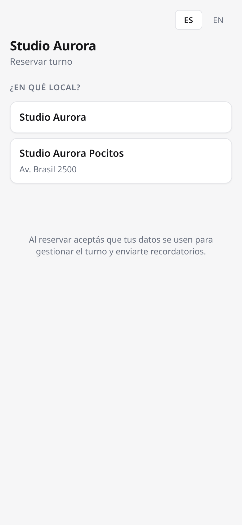 ¿En qué local?